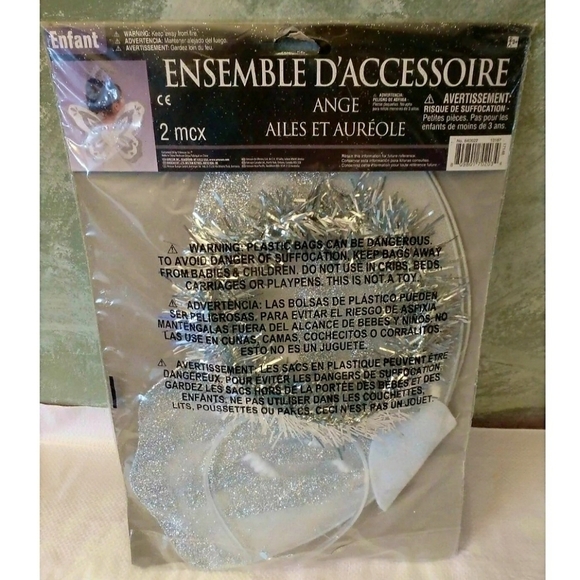 NWT Angel Accesory Kit Wings & Halo Child Girl Halloween Costume Glitter OS New - Picture 2 of 2